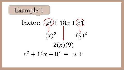 Factoring Perfect Square Trinomials ? Module 1