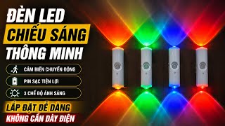 Đèn LED Gắn Tường: 3 Chế Độ, Pin Sạc, Cảm Biến Chuyển Động