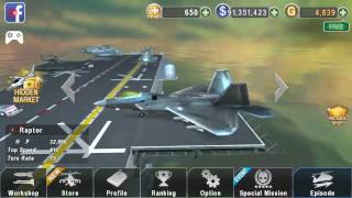 Gunship Battle Game - Custom Mission - Invincible Battleship - Raptor (F-22) screenshot 3