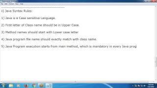 Java Tutorial 2: Java Syntax