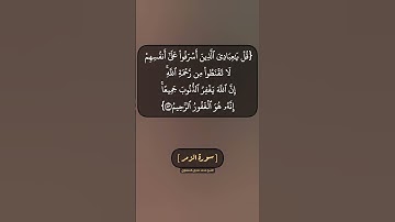 سورة الزمر الآية ٥٣ الى ٥٥ بصوت الشيخ محمد صديق المنشاوي