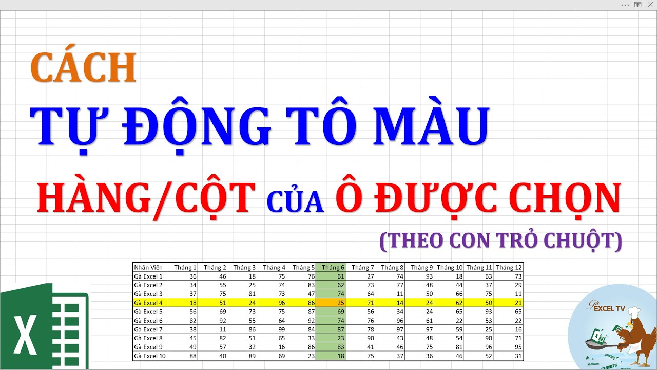 Cách Tự Động Tô Màu Hàng Cột Theo Con Trỏ Chuột (Highlight Column And Row  Of Active Cell) - Youtube