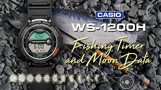 Casio WS1200H Fishing Gear Watch with Fishing Timer and Moon Phase Data