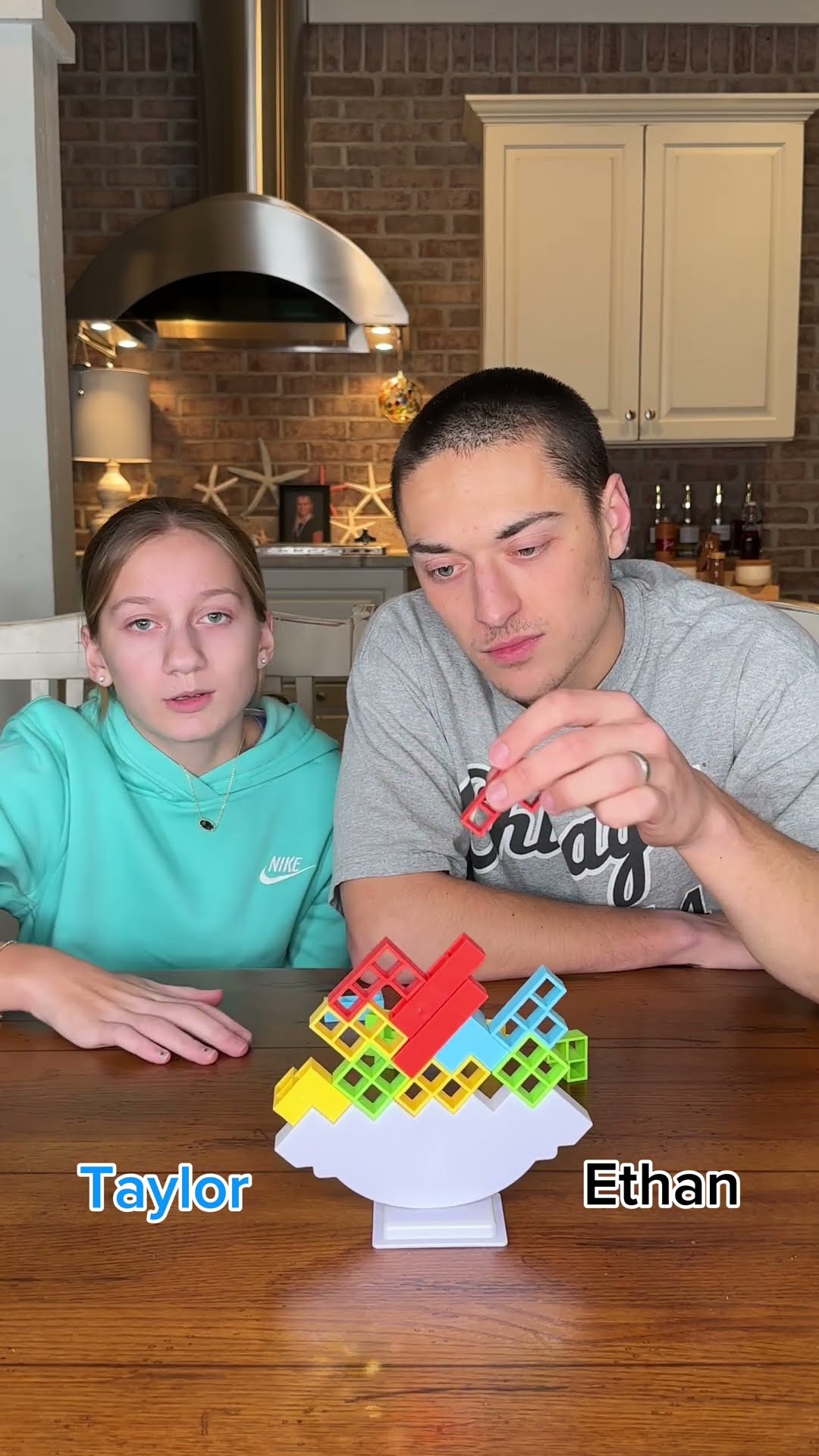Brother vs. sister balance challenge!! #familygamenight #familyfun