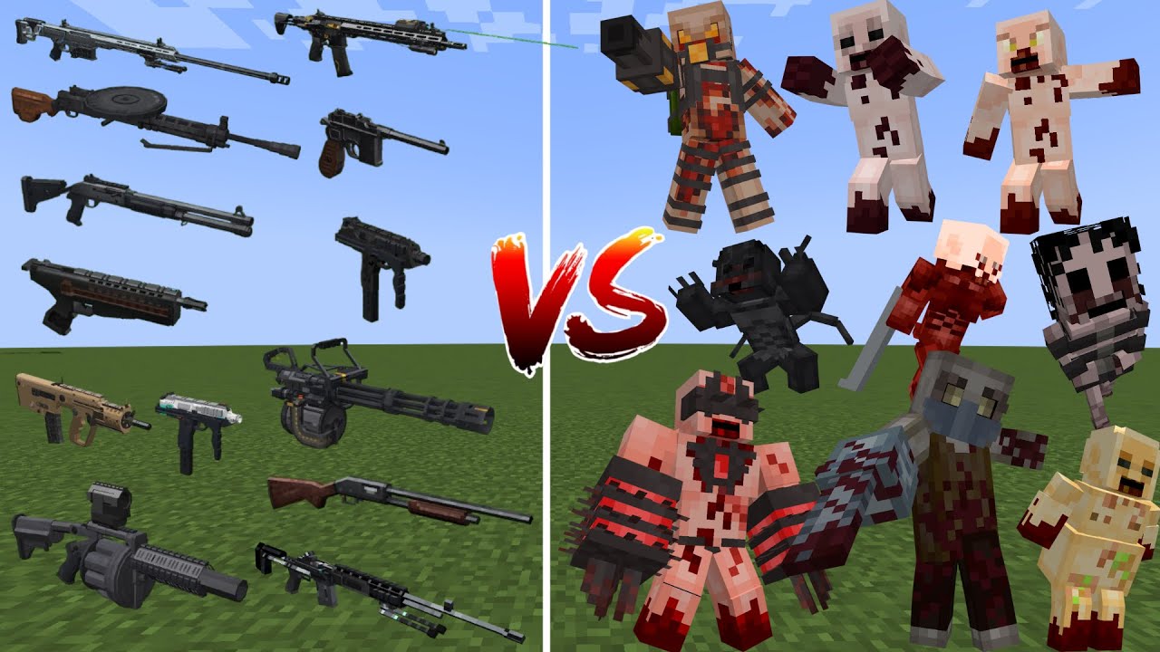 What Minecraft TaCZ Classic Gun can Defeat the Most Outbreak mobs - YouTube