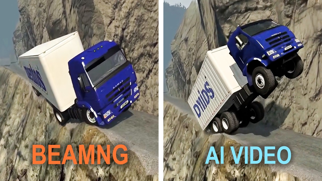 BeamNG vs AI Video (Car Crashes)