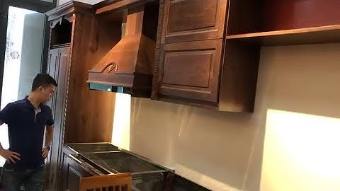 Mẫu tủ bếp gỗ óc chó thùng inox 304 bền đẹp - không lo mối mọt | Nội thất Hpro 098984.6666