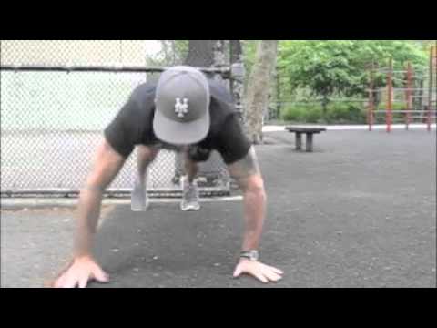 Push Up into "wall crawl"