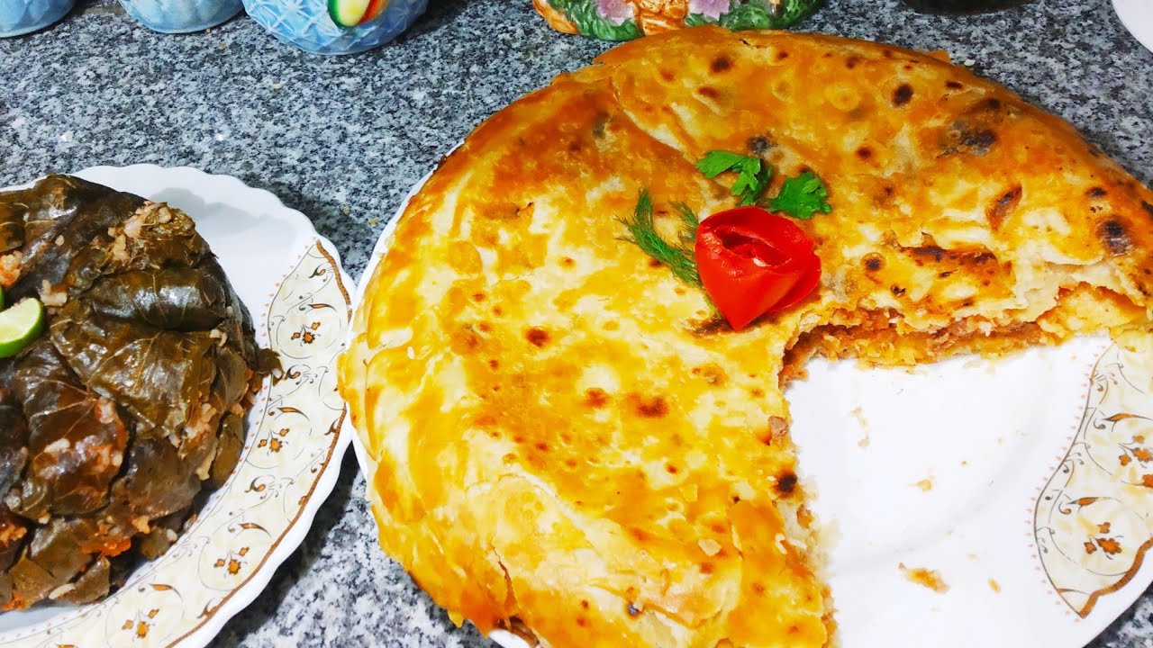 بربع كيلو لحم مفروم عملت احلى صينيه رقاق/ورق عنب/أحلي غدا