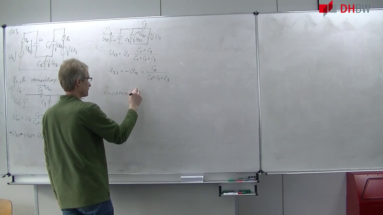 Elektrotechnik 15: Aufgabe 10.3 Schaltung mit Kondensatoren - YouTube