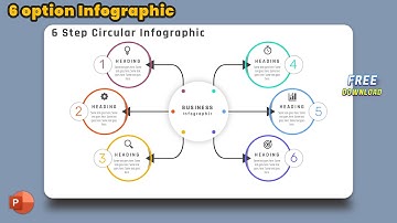 68.MS PowerPoint Template - 6 Step Circular Vector Infographic | Free download