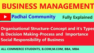 Organisational Structure- Concept and Types| Decision Making| Social Responsibility of the Business 