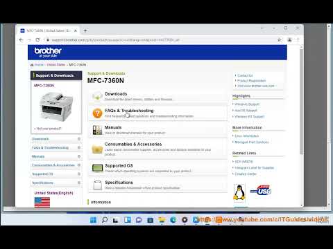 Download & Update Brother Printer MFC7360N Monochrome Printer with Scanner Drivers in Windows 1087