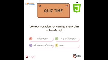 Calling a function in JavaScript? | Quiz - TeenyCoders