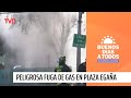 Impresionante registro: Peligrosa fuga de gas en sector de Plaza Egaña | Buenos días a todos