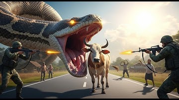 Brave Heroes Save Helpless Calf from GIANT Python’s Terrifying Attack 🐍💥  Real Jungle Rescue!#video