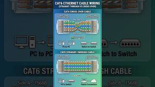 straight through cable &amp; cross over cable | NetDoc  #networking  #ccna  #electrical #tech