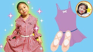 新しいお洋服に着替えてバレエ用品のお買い物♪みこちゃんが選んだレオタードは？　シューズ　お出かけ　購入品紹介　YouTuberごっこ　放課後　習い事