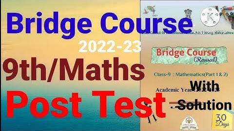 Std:9th||Mathematics||Bridge Course Post Test||English & SemiEnglish||Maths Post Test Class 9