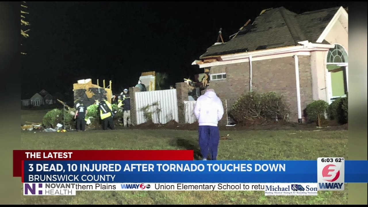 3 dead, 10 injured during overnight tornado in Brunswick County - YouTube
