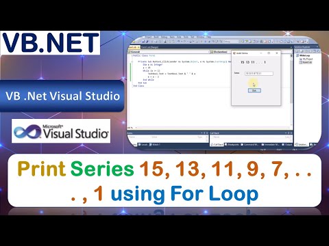 P22c | Windows Application to Print Series 15, 13, 11, 9, 7, . . . , 1 using While Loop | .Net