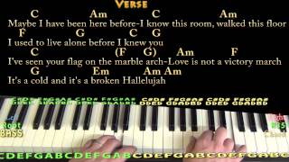 Hallelujah (Rufus Wainwright) Piano Cover Lesson with Chords/Lyrics chords