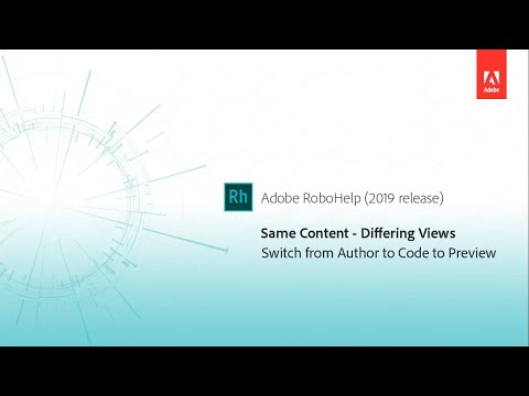 Switch between multiple views - Adobe RoboHelp (2019 release)