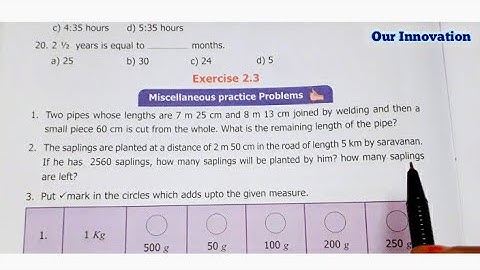 6th std Maths/Term 2/chapter 2 Measurements/Exercise 2.3 pg no 42/Sum 1 to 3