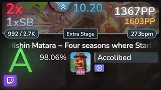 10.2 Accolibed Demetori - Hishin Matara Extra Stage Dt 98.06% 1367Pp 2 - Osu
