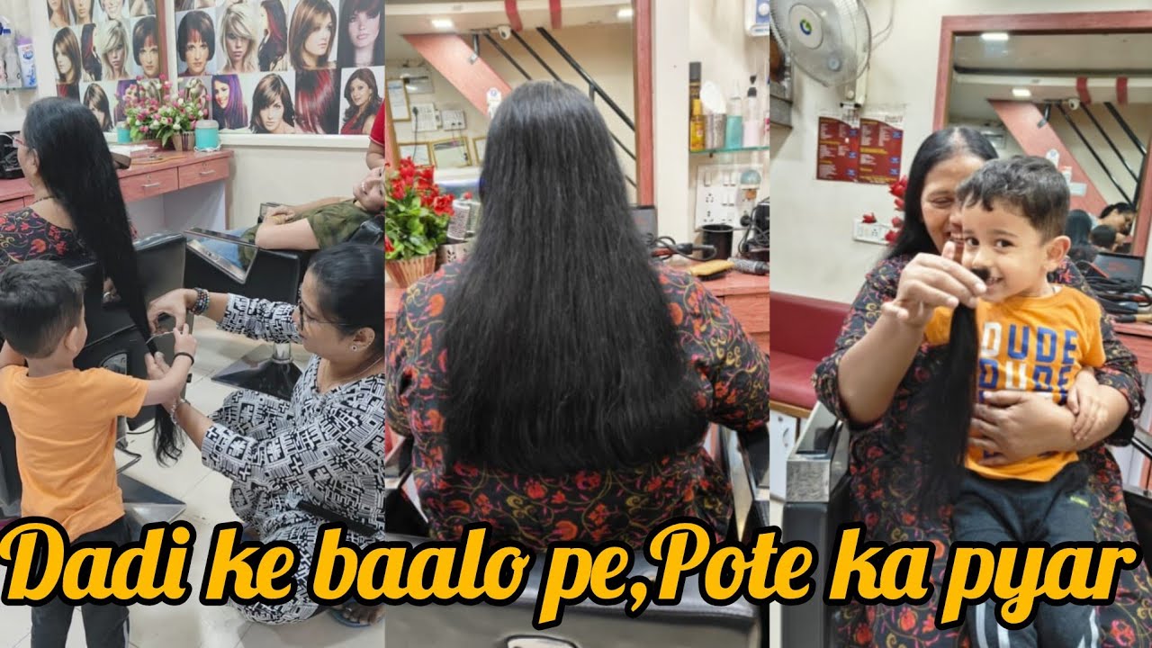 Dadi ke baalo pe,Pote ka pyar | Long to medium haircut | hair cutting | haircut |  short haircut
