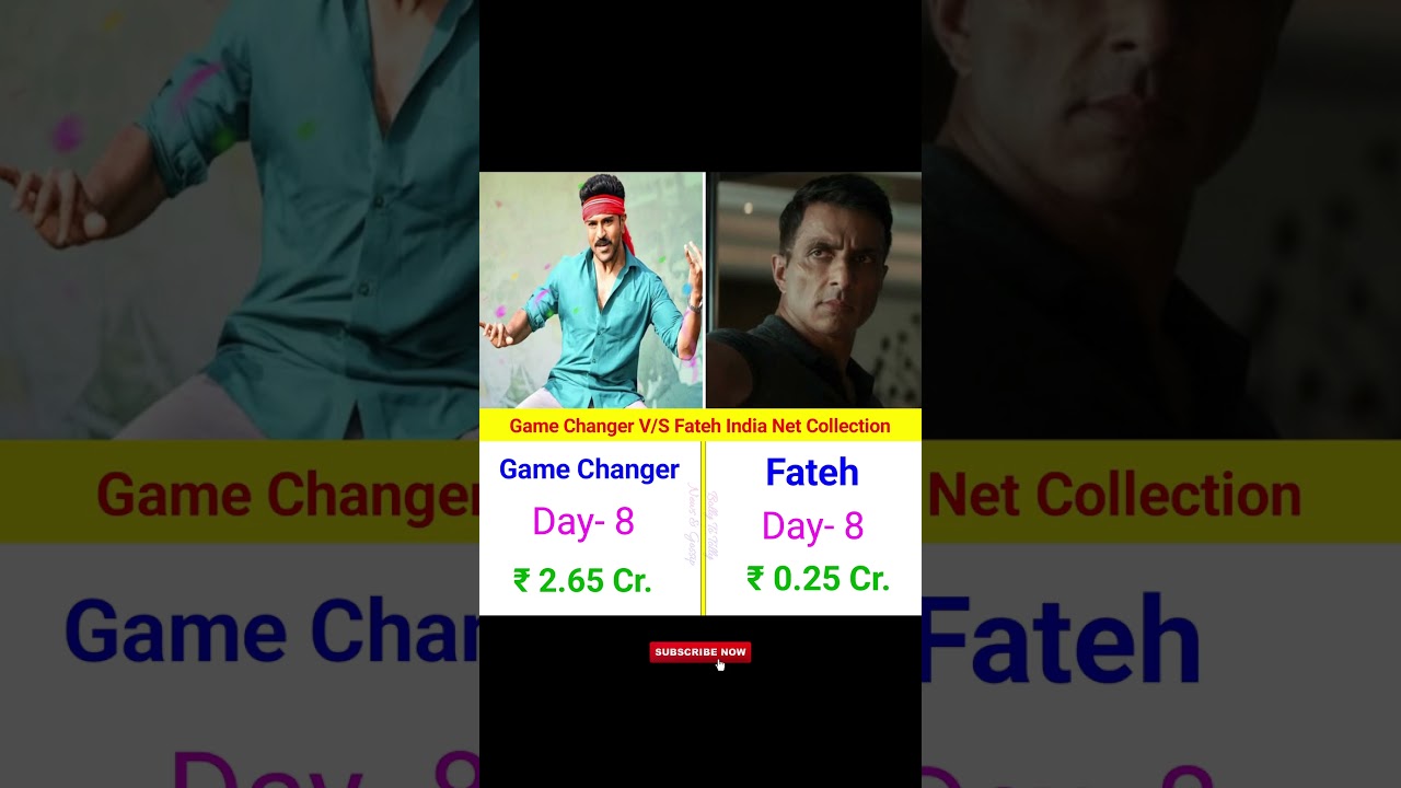 Game Changer V/S Fateh India Net Collection Day- 8 || 