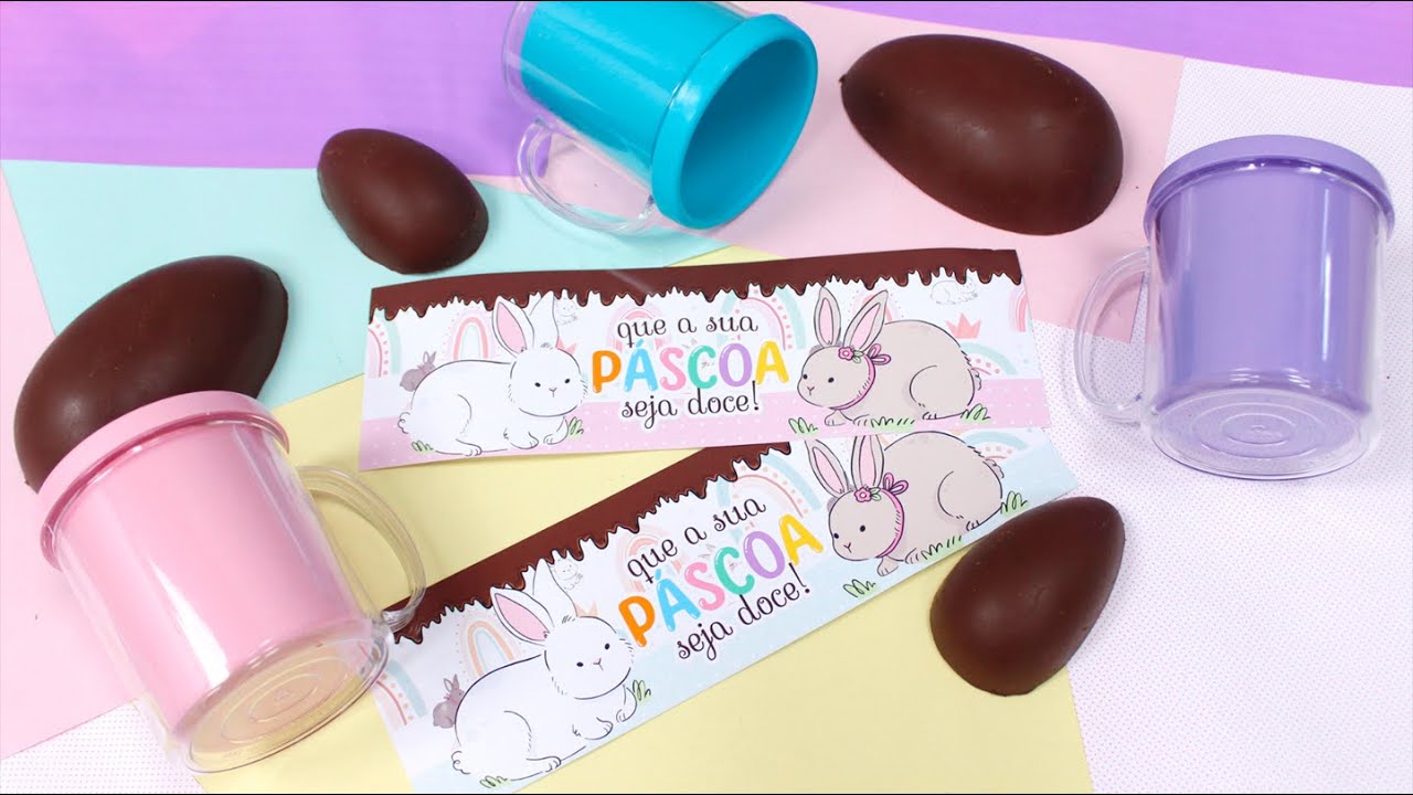 Como fazer a arte para Caneca Acrílica Rosqueável de Parede Dupla no PixelLab pelo Celular | Páscoa