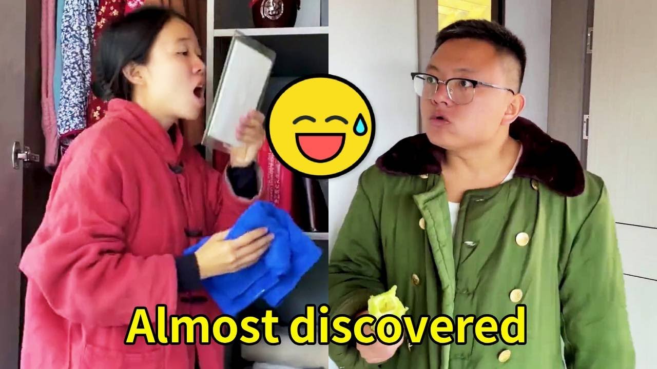 The husband's secret stash of money was almost discovered！#funny #couple