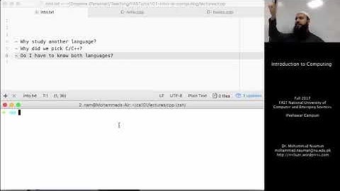 Intro to Computing 21 - Intro to C/C++ (Urdu)