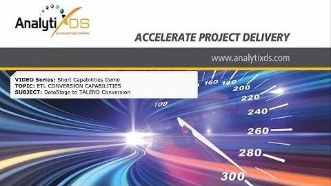 DataStage to TALEND ETL Conversion Demo by AnalytiX DS