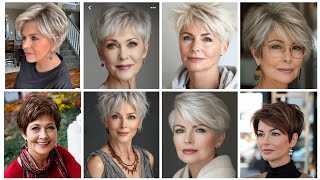 eye-catching super classic women in 2025-26 best short bob pixie haircut for older women #pixiestyle