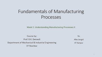 Week 2 Fundamentals of Manufacturing Processes Online Doubt Solving Session
