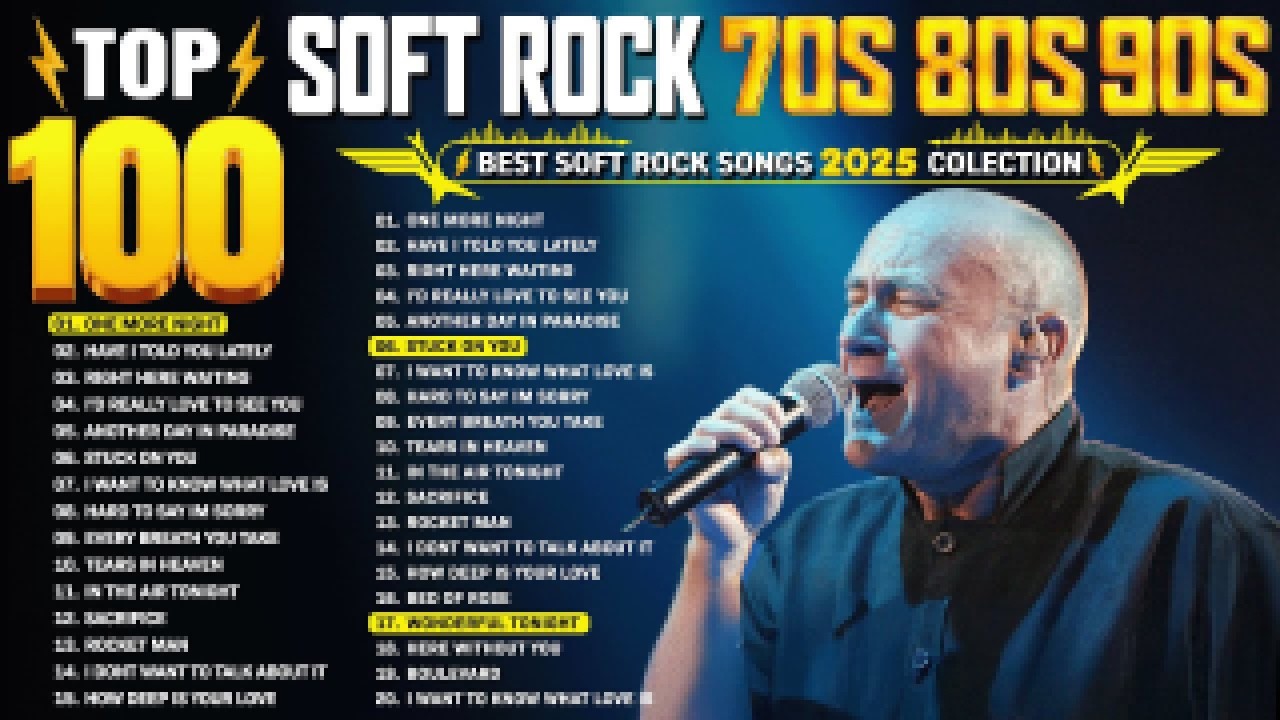 Phil Collins, Rod Stewart, Air Supply, Eric Clapton, Bee Gees - Soft Rock 70s 80s 90s Non Stop Hits