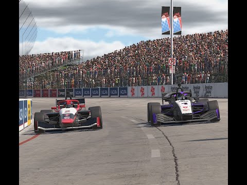 iRacing Indy NXT - Last lap battle for P1 at Long Beach