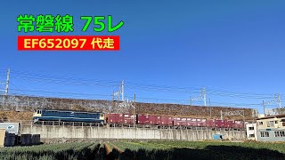 常磐線75列車 EF65 2097 (代走) 満載コキ20両 隅田川シャトル 2025.12.15(月)
