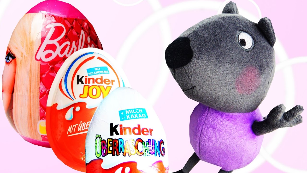 Surprise Eggs Unboxing Barbie Hello Kitty Kinder Joy Peppa Pig | SweetsAndCandy