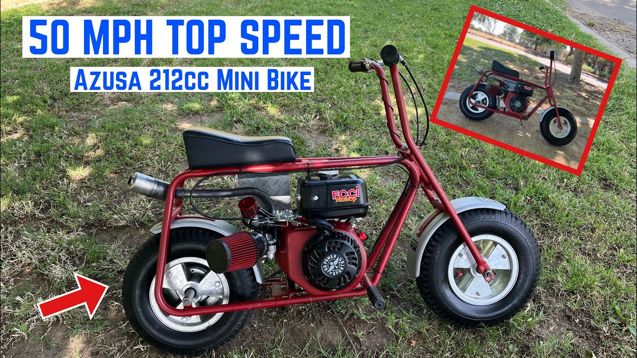 Top Speed On Azusa 212cc Mini Bike. - YouTube