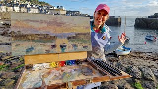 Plein Air Sunrise Cornish Harbour, Oil Painting Demo