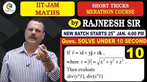 10 Vector Calculus Short Trick | IIT JAM 2021| Pathfinder Classes| Rajneesh Sir