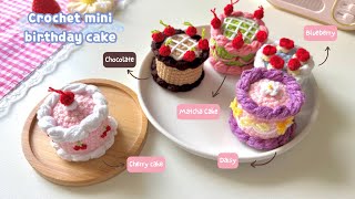 Miniature Birthday Cake 🎂 Crocheting the Sweetest Gift Box Collection⁠