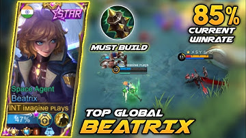 BEATRIX ONE-SHOT BUILD & EMBLEM SET! | TOP GLOBAL BEATRIX GAMEPLAY | MLBB