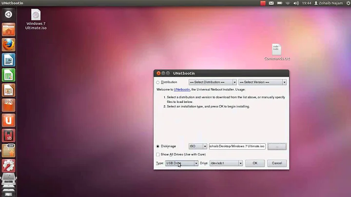 How to make a bootable Windows 7 USB on Ubuntu 11.10/Linux and Dual Boot