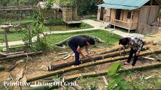 Building Farm: Plant flowers around the bamboo bridge and cabin - LIVING OFF GRID