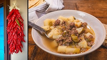 HATCH GREEN CHILE STEW WITH GROUND BEEF: Simple Recipe