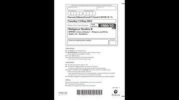 Pearson EDEXCEL GCSE Religious Studies B Paper 1 Option 1d 2025